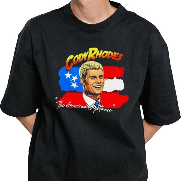 Olin D Tops - The American Nightmare Cody Rhodes WWE Wrestling Graphic Fan T-Shirt 91